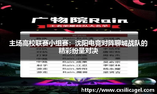 主场高校联赛小组赛：沈阳电竞对阵聊城战队的精彩纷呈对决
